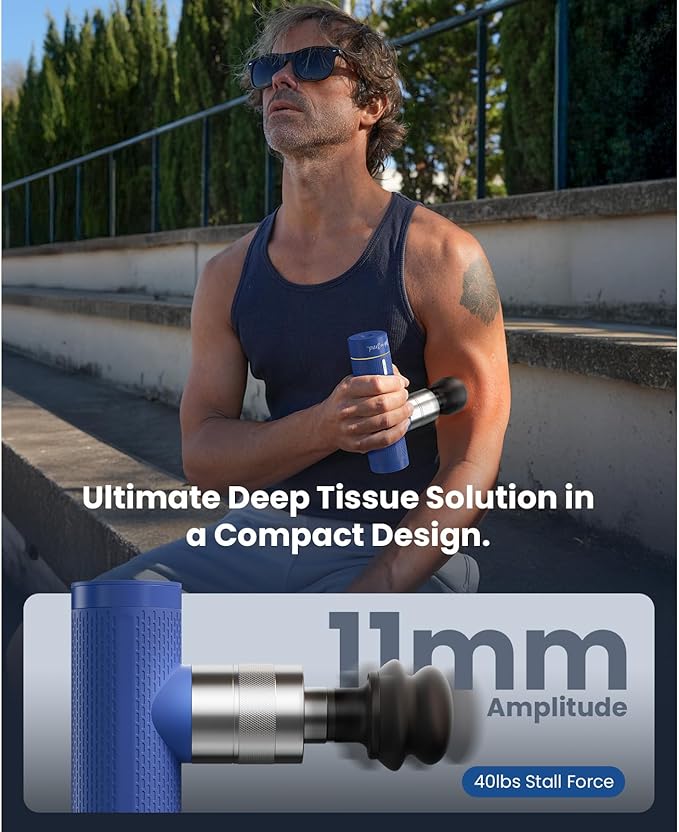 BOB AND BRAD A7 Pro Massage Gun with Heat and Cold Therapy, 11mm Amplitude Mini Massage Gun Deep Tissue Portable, Professional Muscle Massager for Pain Relief, Gift for Dad Mom