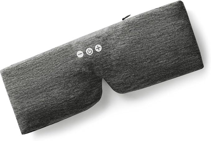 ALASKA BEAR Headphone Cotton Headband Bluetooth 5.2 HD Stereo Noise Reduction Eye Contour Built-in Cotton Sleep Mask with Thin Speakers Wireless Audio Sound Sports Headgear(Cool Gray)