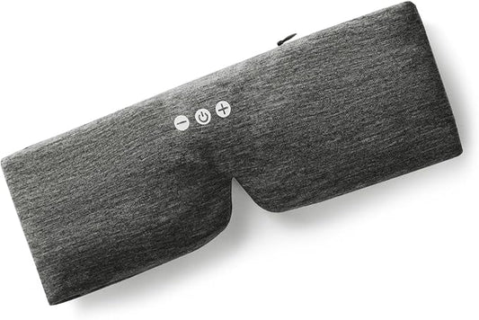 ALASKA BEAR Headphone Cotton Headband Bluetooth 5.2 HD Stereo Noise Reduction Eye Contour Built-in Cotton Sleep Mask with Thin Speakers Wireless Audio Sound Sports Headgear(Cool Gray)