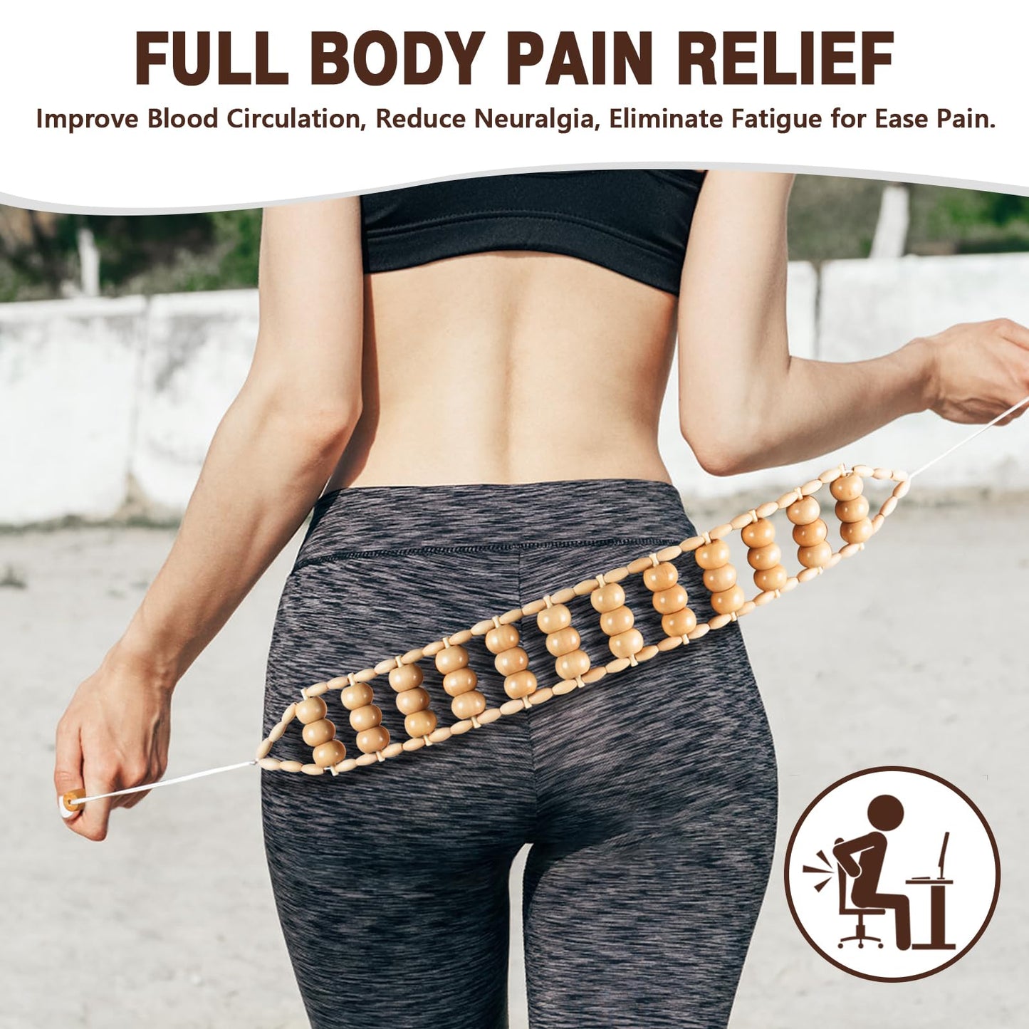 KintKita Wood Therapy Massage Tools 7-in-1, Wooden Lymphatic Drainage Massager Body Cellulite Massage Tool, Maderoterapia Kit Cellulite Massager for Body Sculpting,Contouring,Relief Muscle