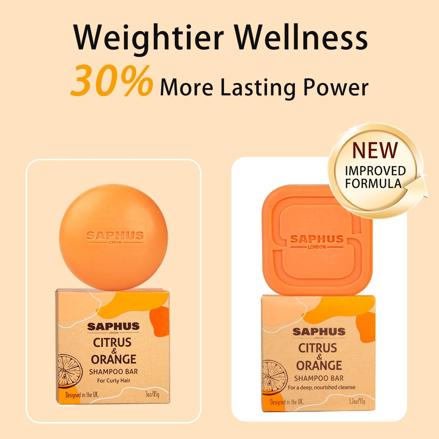 SAPHUS Argan Oil Shampoo Bar for Dry Curly Hair - Strengthening & Moisturizing Hair Care, Vegan, Sulfate-Free, Cruelty-Free, 2 Pack