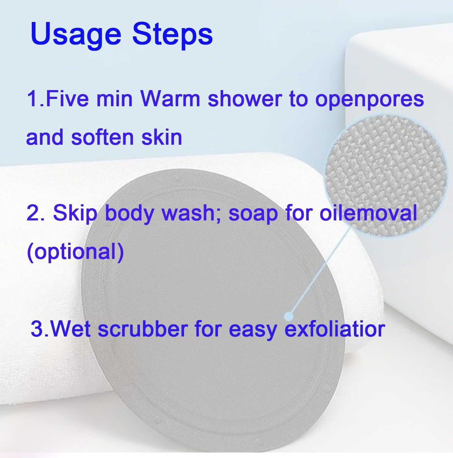 4 Counts Shower and Bath Tool, Exfoliating Body Scrubber Set, Deep Exfoliating Body Scrubber Dead Skin Remover, Deep Cleansing Bath Tool Gentle Dead Skin Remover for Women(1 Set)