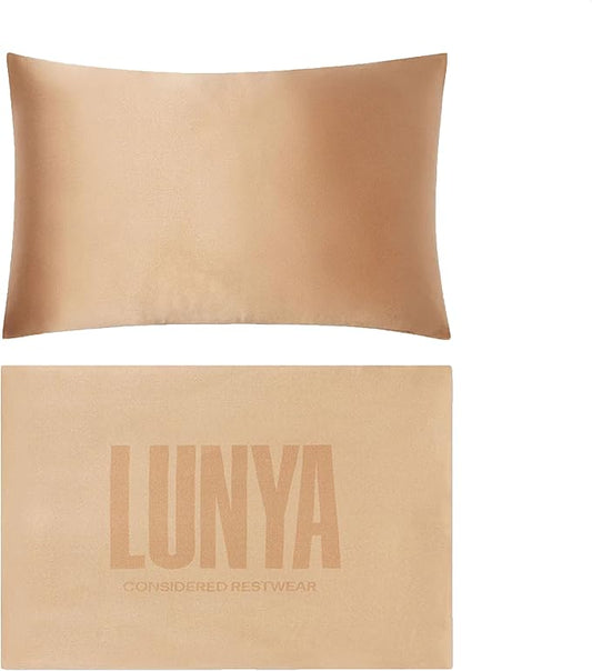 Lunya Washable Silk Travel Pillow – Soft Mulberry Silk Neck Pillow with Zipper Pillow Insert, Adjustable Fill, and Snap Straps – Travel Essential for Plane, Car, or Home - Hidden Nest - One Size