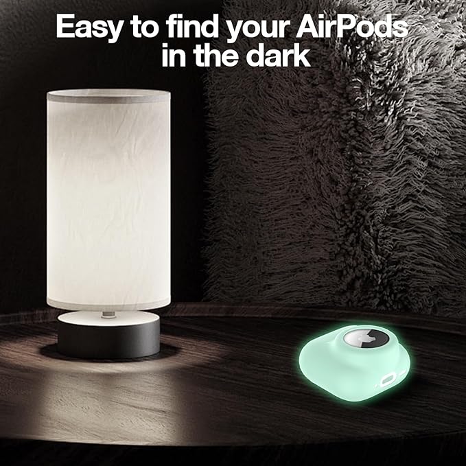 2 in 1 Silicone Case Compatible with AirPod 4 and AirTag, Shockproof Protective Skin Cover for AirPods 4th Generation with Cleaner Kit & Carabiner (Glow Green)