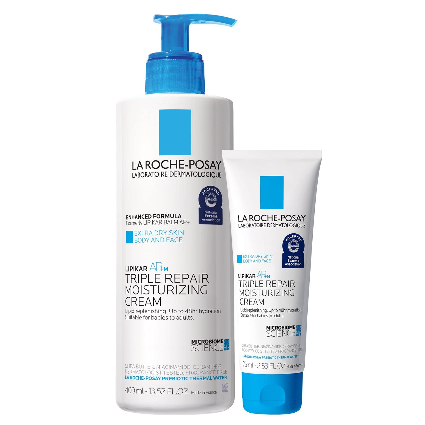La Roche-Posay Lipikar Daily Repair Moisturizing Lotion Full Size & Travel Size Skin Care Set, Body Lotion for Dry Skin & Eczema, With Niacinamide & Shea Butter for All Day Hydration, Gift Set