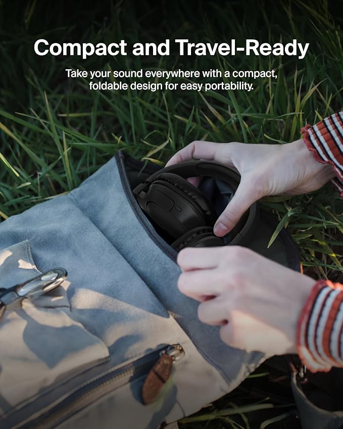 Belkin SoundForm Surround Bluetooth Over-Ear Headphones - Environmental Noise Cancelling Headphones - Wireless w/ 60H Playtime & Soft Ear Cups for iPhone, Galaxy, iPad, Travel, Home, or Office - Black