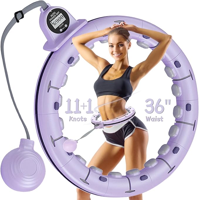 30/12 Knots, Upgraded Magnetic Lock Weighted Hula Hoop for Adults Weight Loss, Infinity Hoop Plus Size, Children Adults Home Outdoors, Fitness Exercise, Abdominal Toner