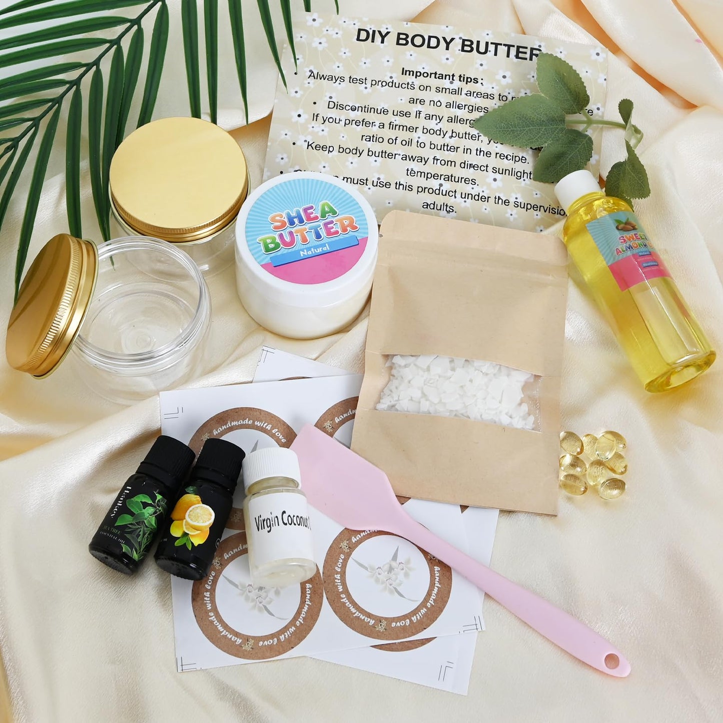 JUYRLE Body Butter Making Kit- Shea Butter Lotion Making Kit, DIY Crafts for Adults with Coconut Oil, Organic Shea Butter Natural Whipped Coconut Oil Body Butter Maker Skin Care Gifts for Women