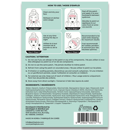 Advanced Forehead Wrinkle Patches Overnight - Anti Wrinkle Patches with Collagen, Peptides, Vitamin E - Strong Adhesion with Full Coverage for Forehead Wrinkles & 11 Lines, Made in Korea, 10 Count