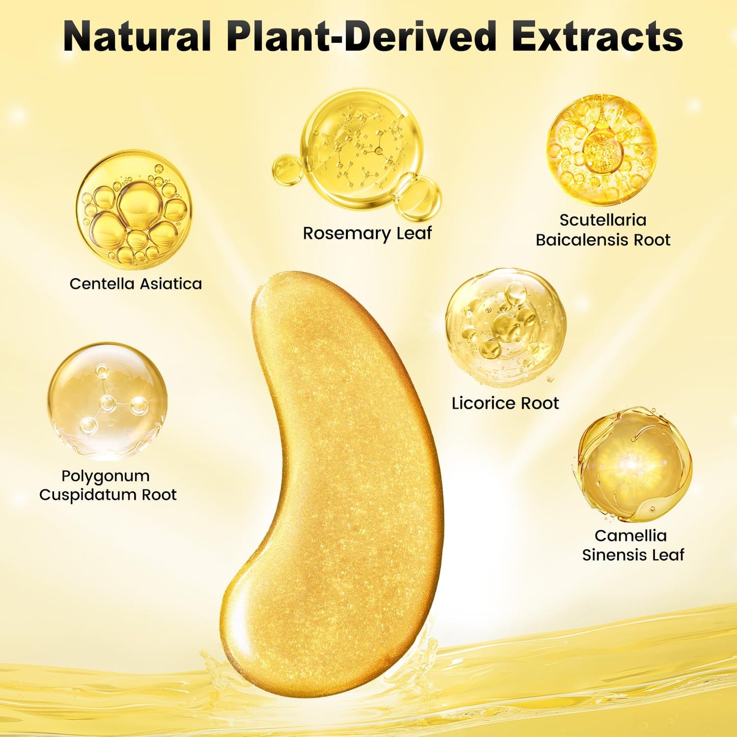 Tibobo Under Eye Patches (25 Pairs) - 24K Gold Eye Masks Enriched with Abundant Collagen | Diminish Dark Circles and Puffiness | Anti-Aging, Smooth Fine Line, Nourish Skin - Gifts for Women Skin Care