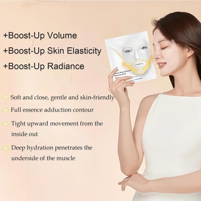 4PCS Collagen Retinol Face Mask - Korean Glass Skin for Moisturizing, Firming, Glowing - Overnight Deep Collagen Mask -Deep Hydration, Smoothing Smile Lines & Forehead Wrinkles