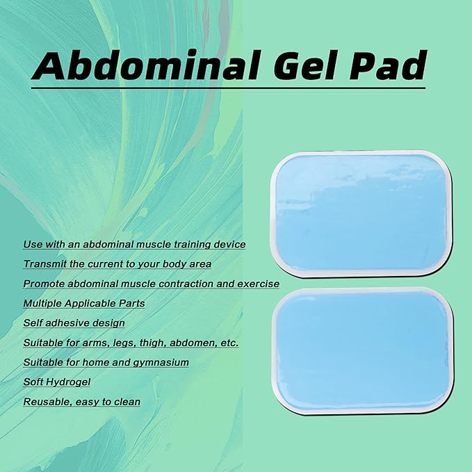 50 Pcs/25 Packs Gel Pads for ABS Stimulator Training Replacement Muscle Trainer Accessory for Ab Workout Toning Belt Blue