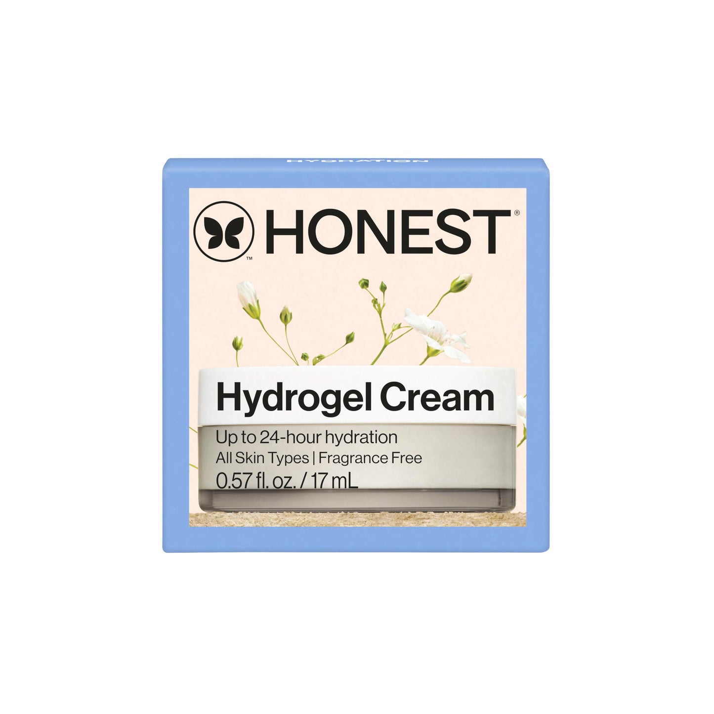 Honest Beauty Mini Hydrogel Cream with Hyaluronic Acid | Lightweight, Moisturizing Water Cream | Gentle for Sensitive Skin, Fragrance Free, Vegan | Travel Size, .57 fl oz