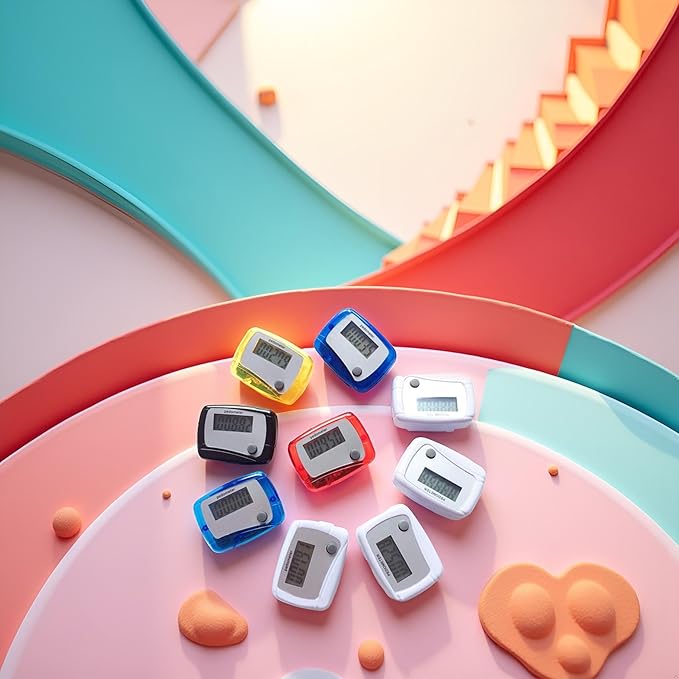 1Pc Random Color Portable Counter Mini Digital LCD Pedometer Sports Walking Running Step Counter Meter Walking Distance Miles, Calorie Counter, Daily Target Monitor, Exercise Time Fitness Technology