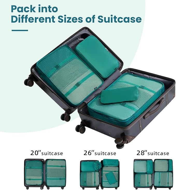 BAGAIL 6 Set/8 Set/10 Set Packing Cubes Various Sizes Packing Organizer for Travel Accessories Luggage Carry On Suitcase