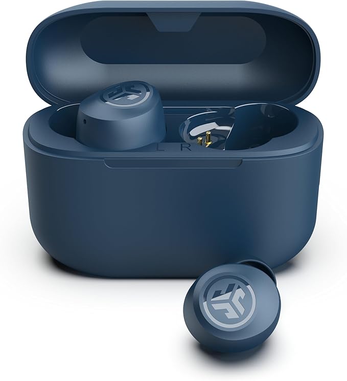 JLab Go Air Pop+ True Wireless Earbuds, in Ear Headphones, Bluetooth Earphones, 35H Playtime Ear Buds, Bluetooth Earbuds with Microphone, USB-C Charging Case, Dual Connect, EQ3 Sound, Navy Blue