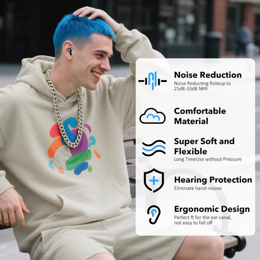 Ear Plugs for Sleeping Noise Cancelling -30dB, 2-Pack Reusable Soft Noise Reduction Ear Plugs for Sleep, Travel,Deep Focus, Hearing Protection,Concert with Carrying Case(White*2)