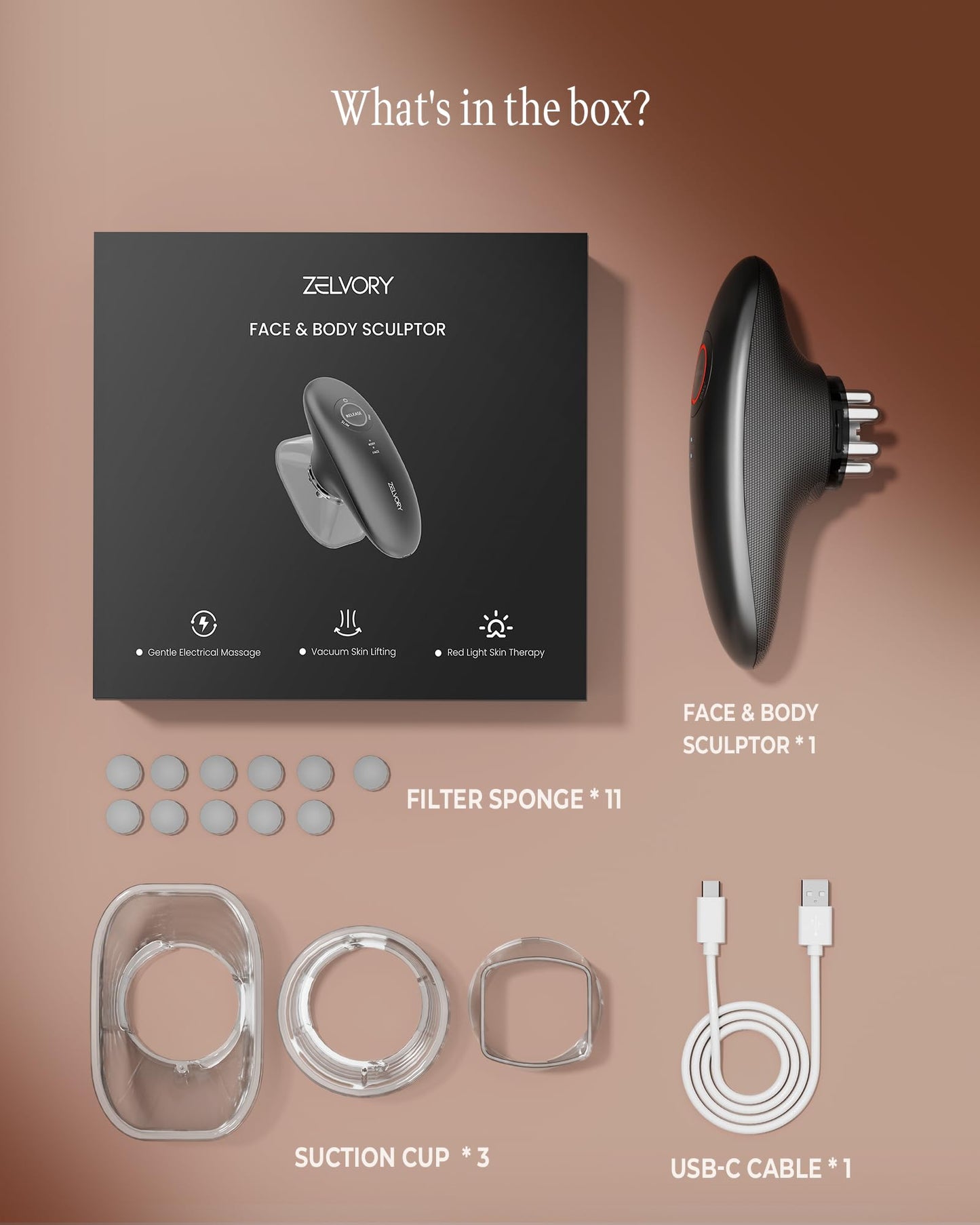 3-in-1 Body Sculpting Machine for Cellulite Remover, Electric Cellulite Massage Tool for Legs Belly Stomach Arms Fat, Home Used Body Sculptor Device with 3 Cups for Skin Tightening, Lymphatic Drainage