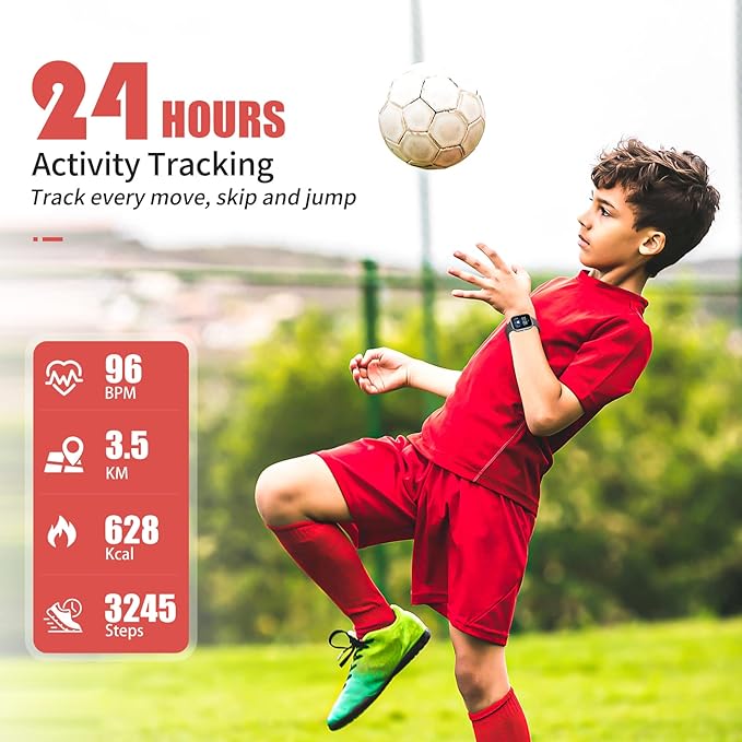 Kids Fitness Tracker Watch, IP68 Waterproof Smart Watch with 19 Sport Modes, Pedometer, Heart Rate Monitor, 19 Sports Modes, Great Gift for Kids
