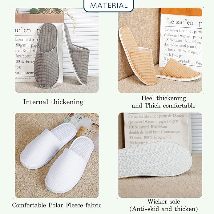 6-10 Pairs Spa Slippers, Non Slip Disposable Slippers For Guest, Washable Reusable, Which Can Be Used As Women Men, House, Indoor, Bathroom, Bedroom, Hotel, Bride Slippers