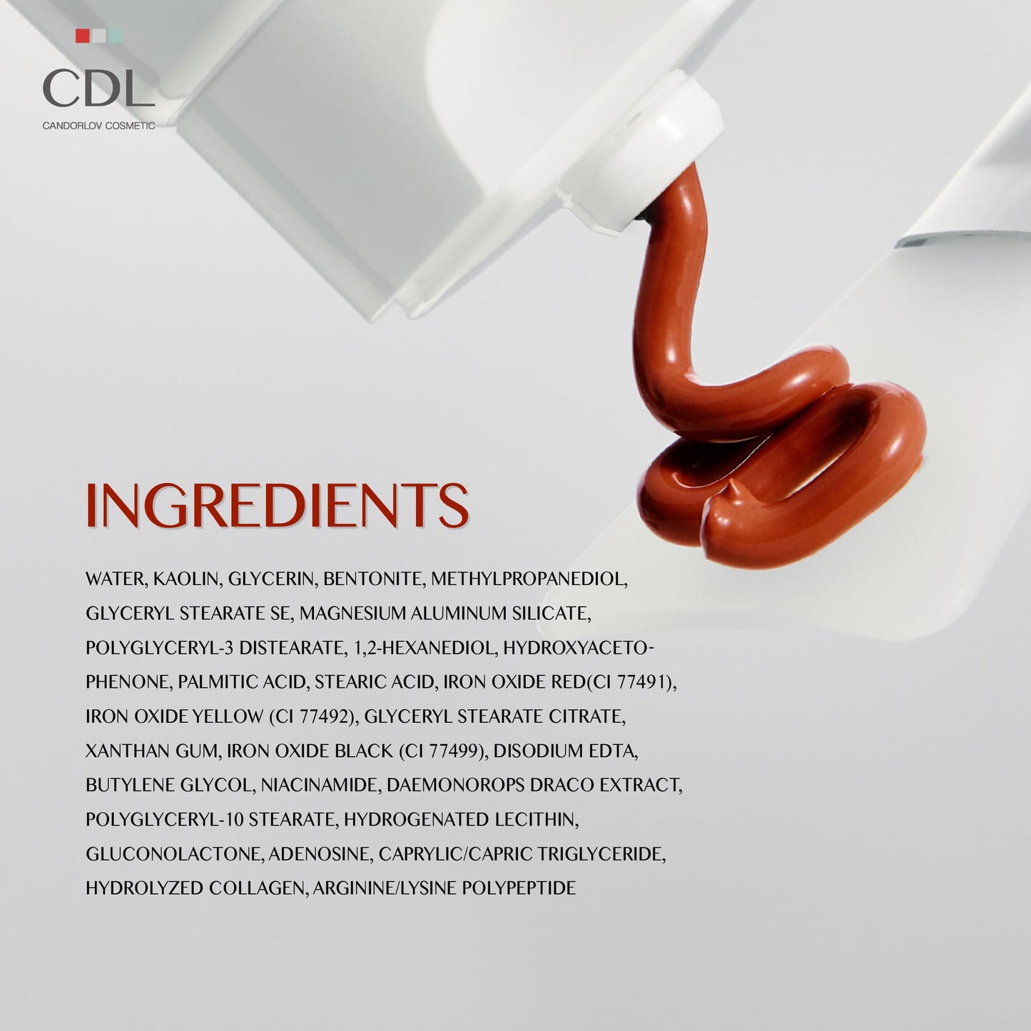 CANDORLOV Red Mud Deep Pore Cleansing Facial Wash Off Mask for Impurities Sebum, For Senstive Skin, Soothing & Cooling Effect, Exforliating Dead Skin Cells, Korean Skin Care, 2.7 oz