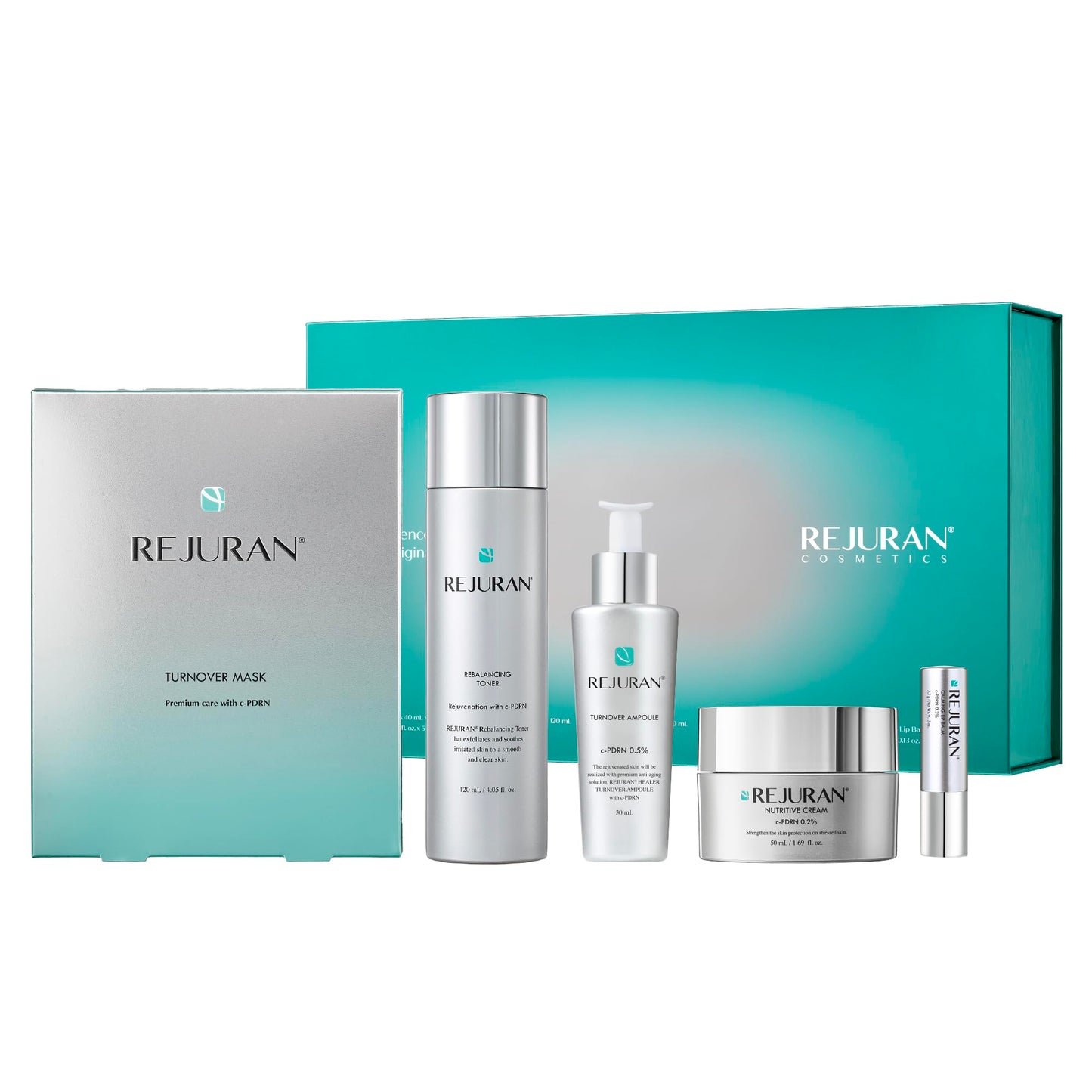 REJURAN® Total Aesthetic Skincare Set, c-PDRN® - Salmon DNA Rejuvenating Daily Skincare Kit for Anti-Aging, Firming & Deep Hydration. Gift Set for Radiant, Youthful Glass Skin. Korean Skincare.