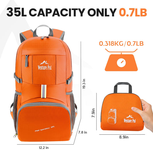 Venture Pal 35L Ultralight Lightweight Packable Foldable Travel Camping Hiking Outdoor Sports Backpack Daypack