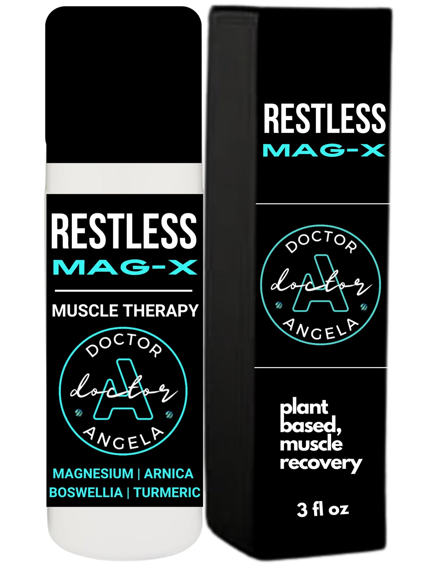 Dr. A's Restless Mag-X – Restless Leg Support Relief Roll-On Gel – Natural Magnesium Oil & Essential Oils for Nighttime Leg Discomfort – Cooling, Calming Formula with Lavender, Arnica & Turmeric – 3oz