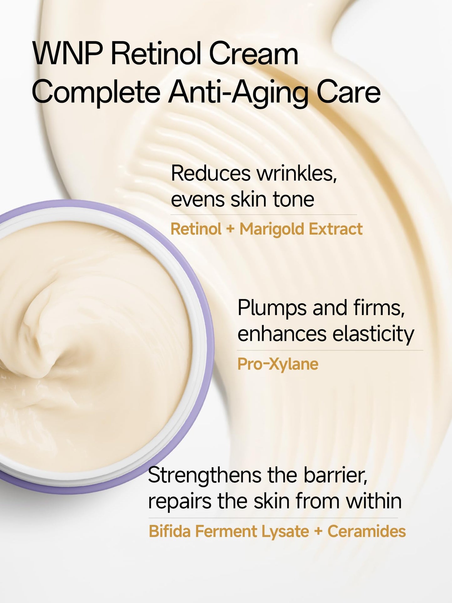 WNP Gentle Retinol Cream for Sensitive Skin, 10×Deep Transdermal Night Cream Anti-Aging Face & Neck Moisturizer with Ceramides, Peptides, Pro-Xylane, Wrinkle Cream for Fine Lines, Firming, Hydrating