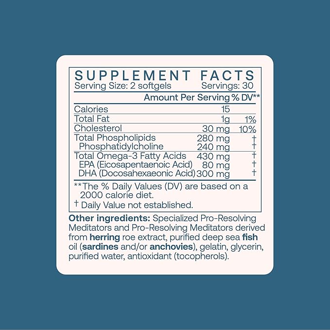 BodyBio Resolvin - Specialized Pro-resolving Mediators SPMs with Herring Caviar Extract - Support Healthy Inflammation Response, Skin Repair, Joint Comfort & Brain Health