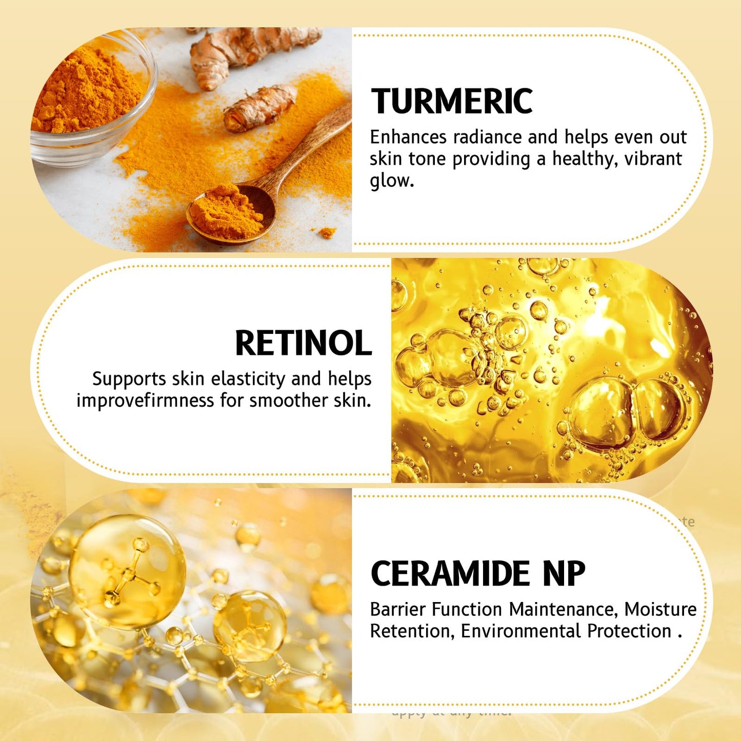 Turmeric Collagen Night Wrapping Mask with Retinol - Hydrating, Firming & Glowing Facial Mask Nourishes Skin, Refines Skin Texture - Turmeric Peel off Mask With Brush for All Skins, 2,53 fl.oz