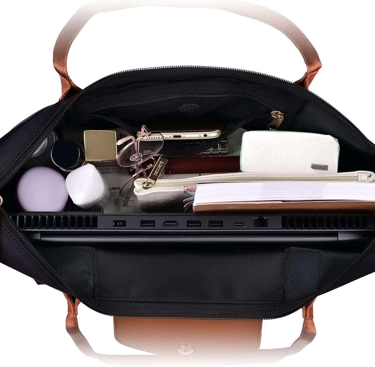 GM LIKKIE Shoulder Tote Bag for Women, Nylon Top-Handle Purse, Foldable Weekend Hobo Handbag (Black2)