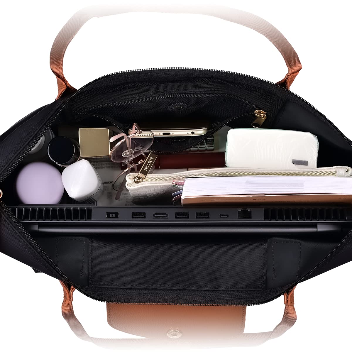 GM LIKKIE Shoulder Tote Bag for Women, Nylon Top-Handle Purse, Foldable Weekend Hobo Handbag (Black2)