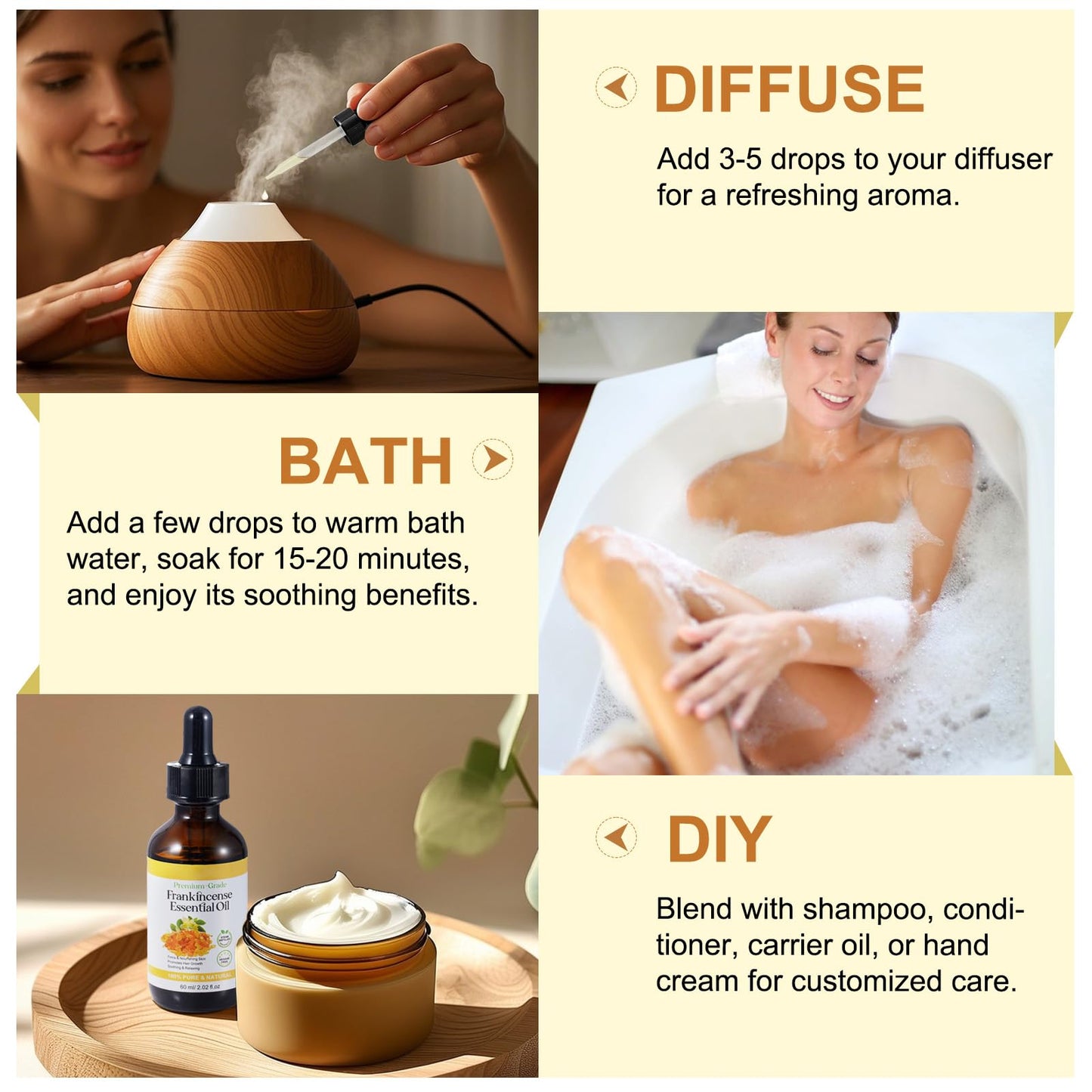 Frankincense Resin Oil for Face 2.02 fl.oz, Reduces Fine Lines & Wrinkles, Soothes & Repairs Skin, Deep Hydration for Body, Anti-Aging Serum Frankincense Skin Essential Oil Wrinkle