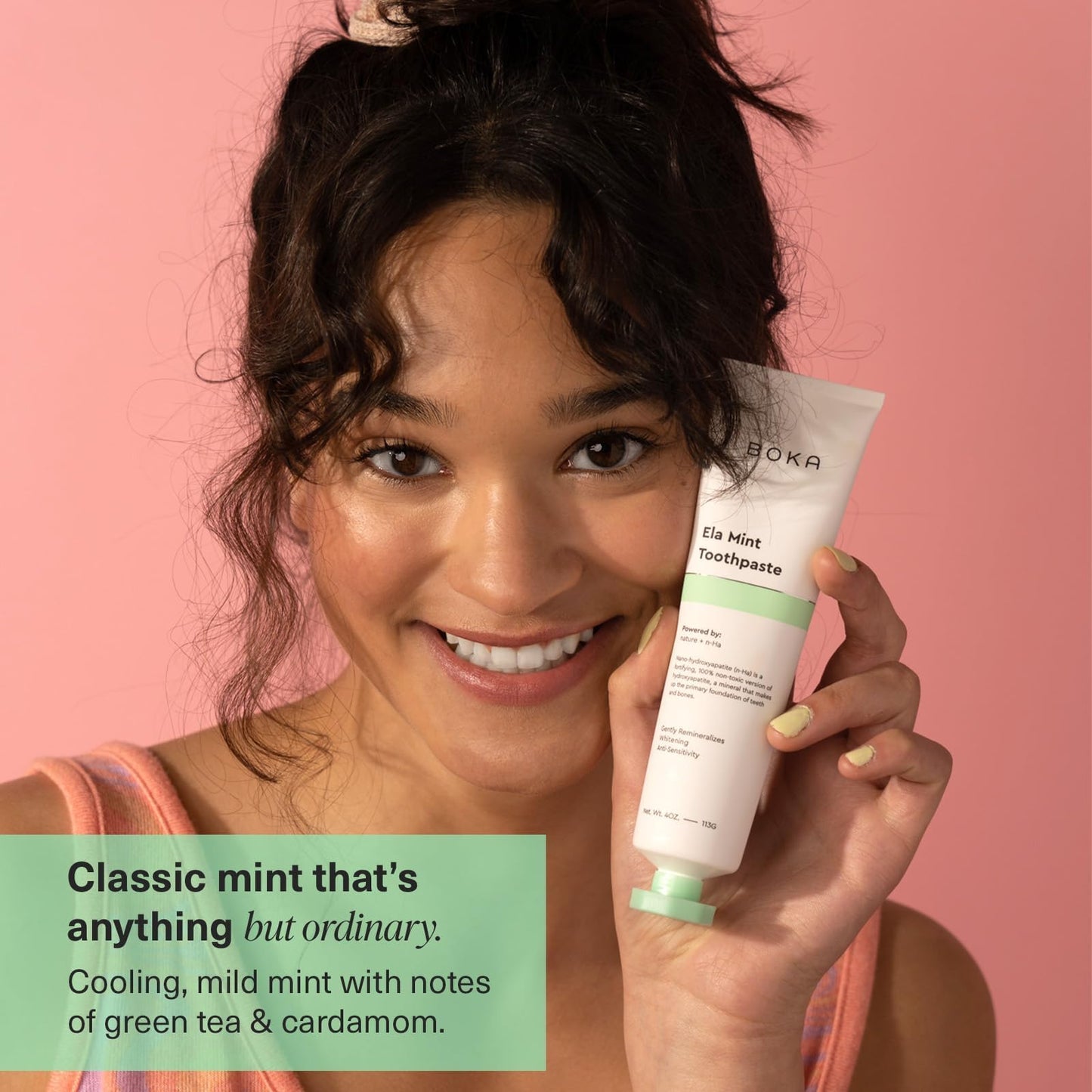 Boka Fluoride Free Toothpaste - Nano Hydroxyapatite - Ela Mint 4oz and Travel Size Mouthwash Tablets - Hydroxyapatite, Fluoride/Alcohol Free & Eco-Friendly