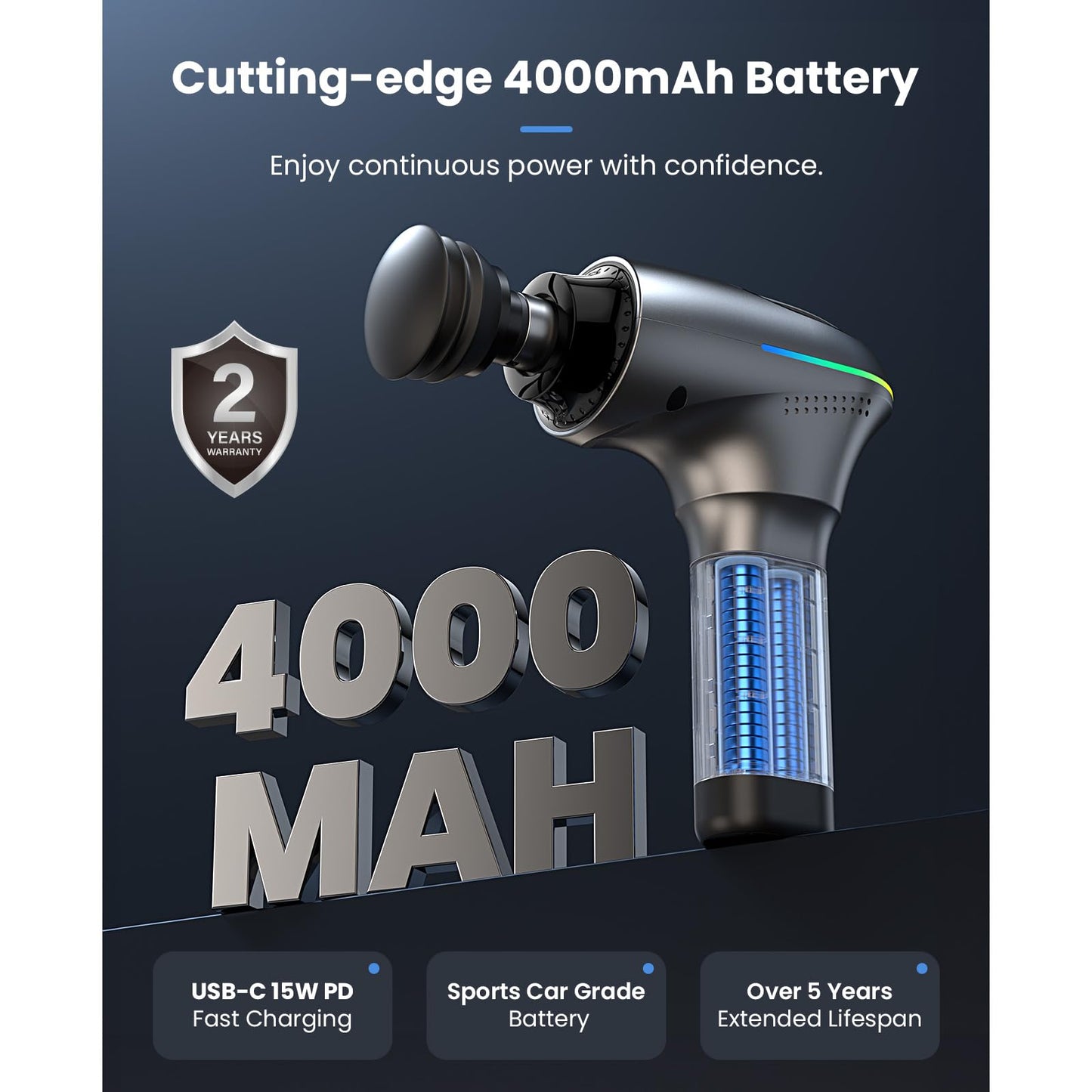 BOB AND BRAD A2 Pro Massage Gun with Heat and Cold Therapy, Professional Percussion Massage Gun Deep Tissue for Athletes Home Gym, Portable Muscle Massager with Force Sensor Light, Ideal Gift