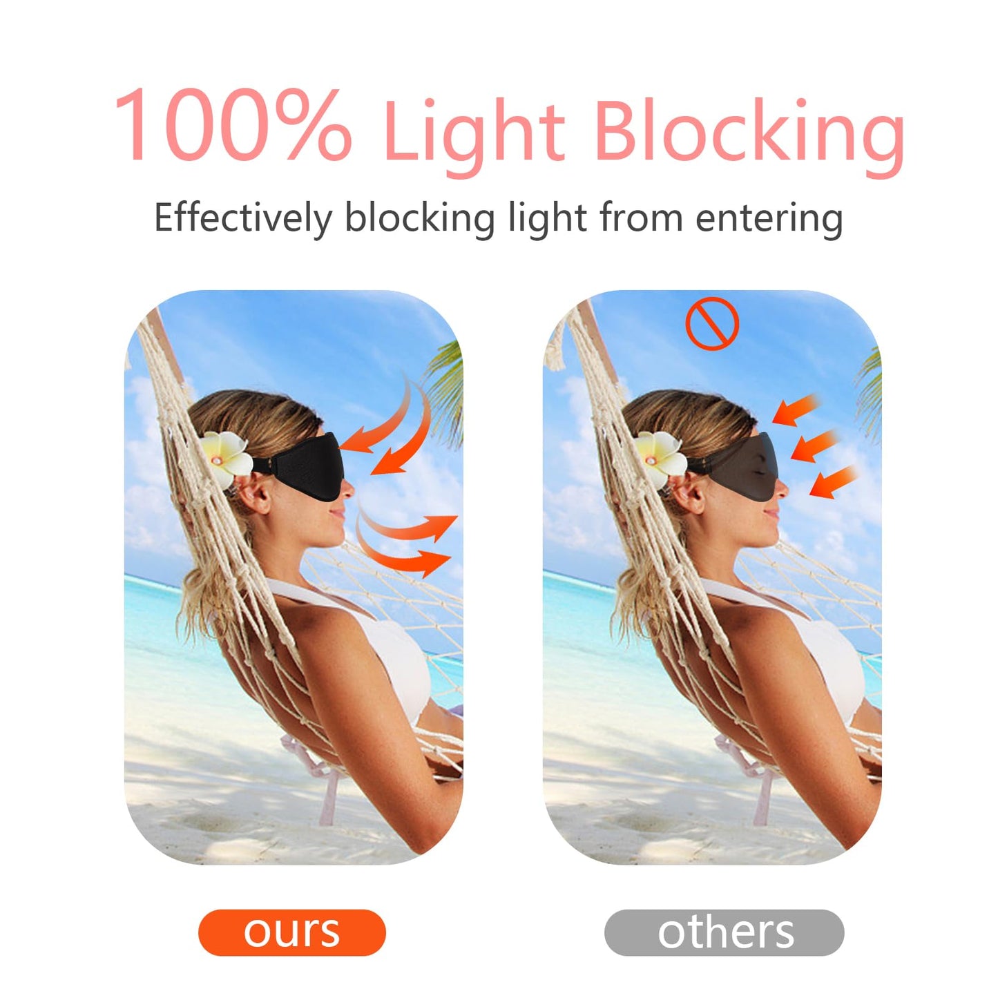 Sleep Mask 3D Eye Mask for Sleeping 100% Light Blocking Eye Covers with Adjustable Strap Night Blindfold for Women Memory Foam Pink