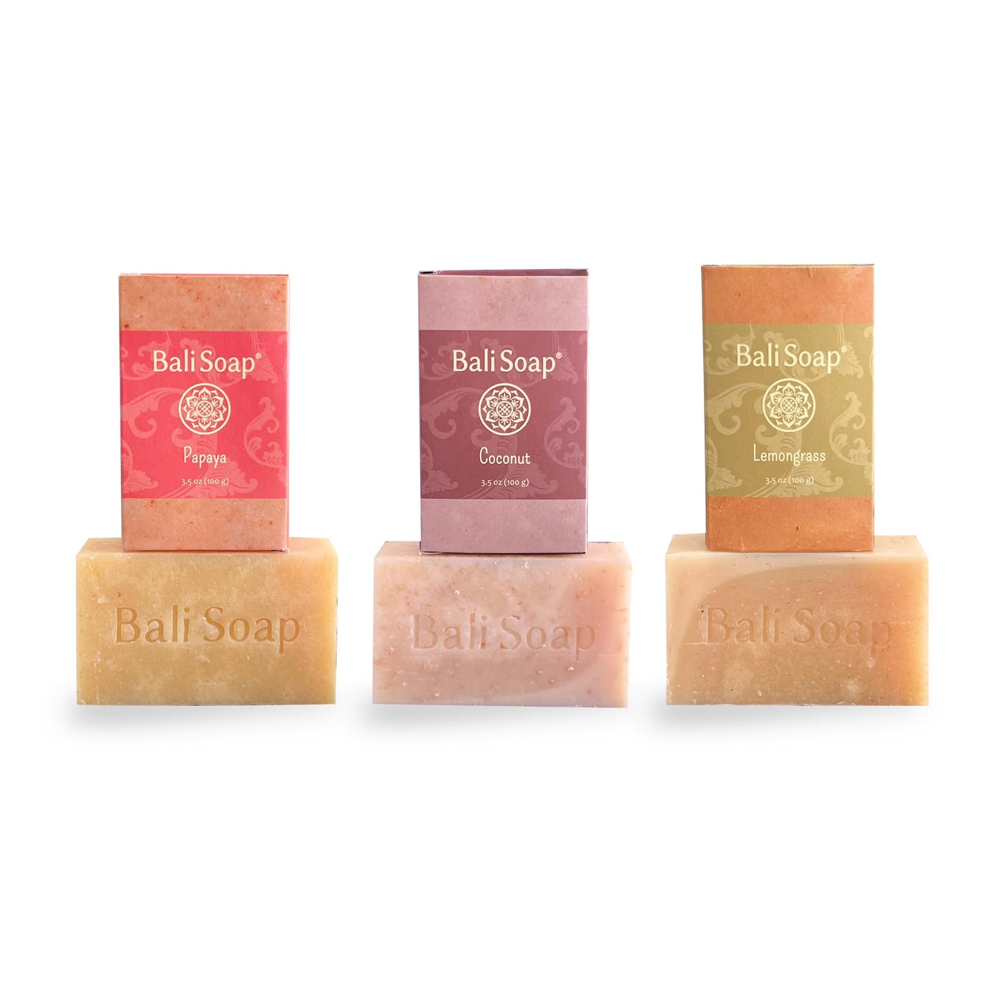Bali Soap 3-Pack Handmade in Bali, Natural Cold Processed Bar Soap for Daily Use with Plant-Based Oils, Purifying & Refreshing, Vegan