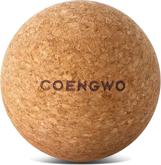 COENGWO Cork Massage Ball, Cork Myofascial Release Ball, Yoga Therapy Ball for Trigger Point Therapy, Muscle Knots, Deep Tissue Relief, 3 Inch