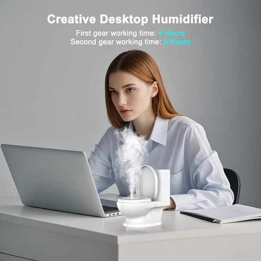 Creative Toilet Humidifier, Gag Gifts, White Elephant Gift, Funny Portable Mini Humidifier Two Mist Settings Adjustable, 2024 New Essential Oil Diffuser for Home Office Desktop