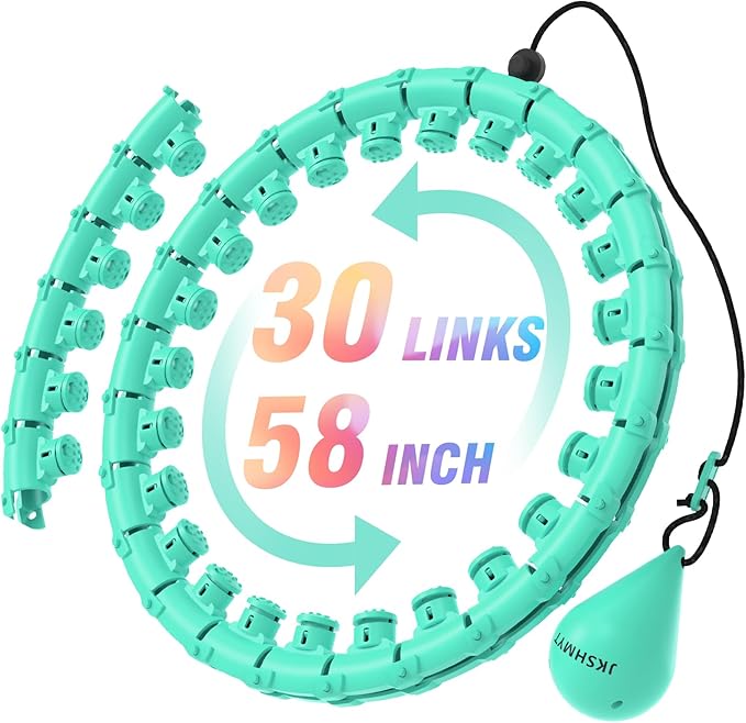 JKSHMYT Weighted Hula Circle Hoops for Adults Weight Loss, Infinity Fit Hoop Plus Size, 30 Detachable Links, Exercise Hoop for Women and Beginners