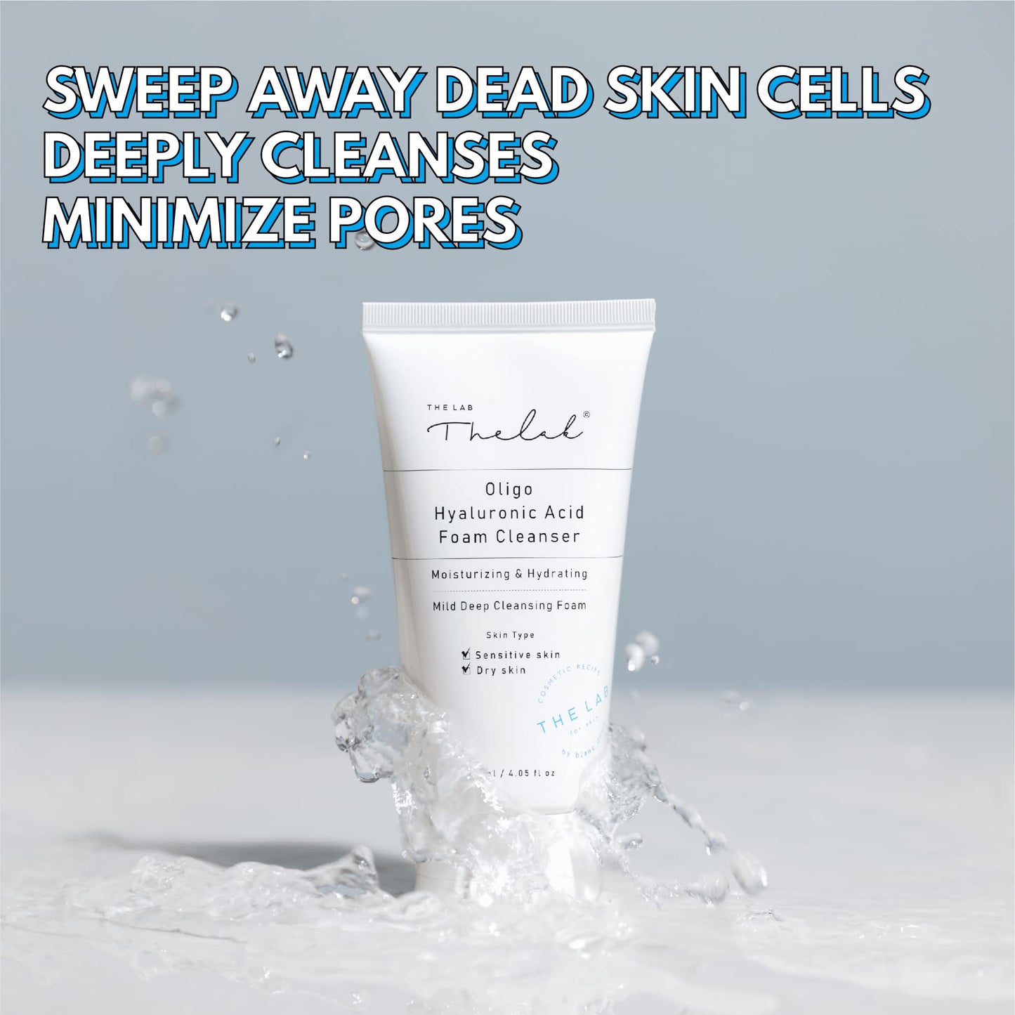 Blanc Doux Oligo Hyaluronic Acid Facial Daily Gentle Deep Foam Cleanser 4.05 Oz Sub-Acidic pH Soft Finish Hydrating Plant-Based Calming Face Wash Acne-Prone Dry Sensitive Skin VEGAN Korean Skincare