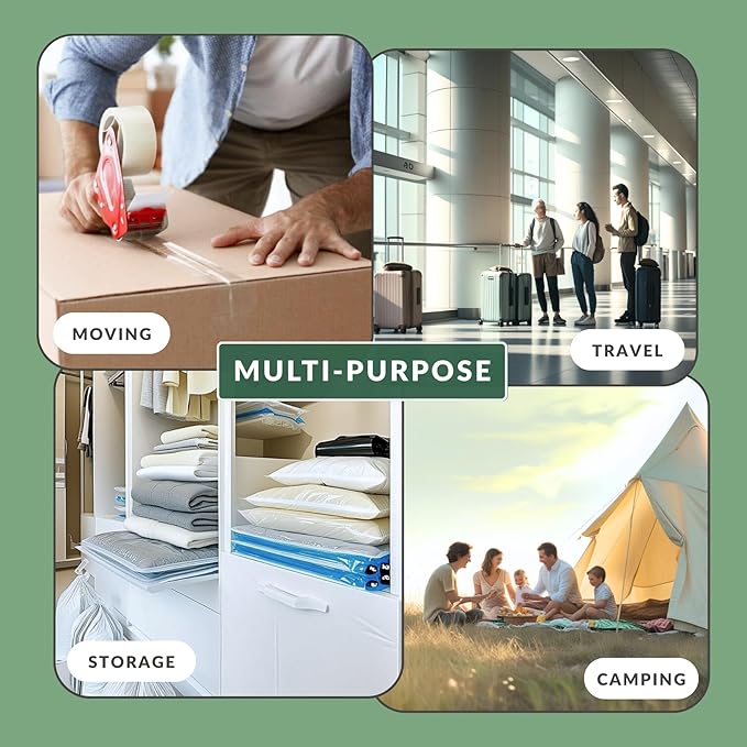 6 XL Jumbo Vacuum Storage Bags with Pump, Extra Large Compression Space Saver for Comforter, Duvet, Blanket, Bedding Storage, Vacuum Seal Bags for Clothing, Luggage Closet Organizer