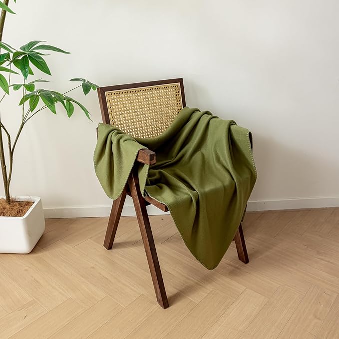 CAI TENG Fleece Throw Blankets Lightweight Warm Soft Cozy Dog Blanket Bulk 6 Pack Fleece Blanket Solid for Home, Bed, Sofa, Dorm, Office, Gifts, Outdoor Olive Green 50 x 60 inch