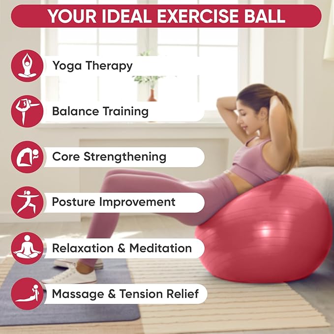 APEXUP Yoga Ball Exercise Ball Anti Slip Heavy Duty for Fitness, Balance & Core Workout