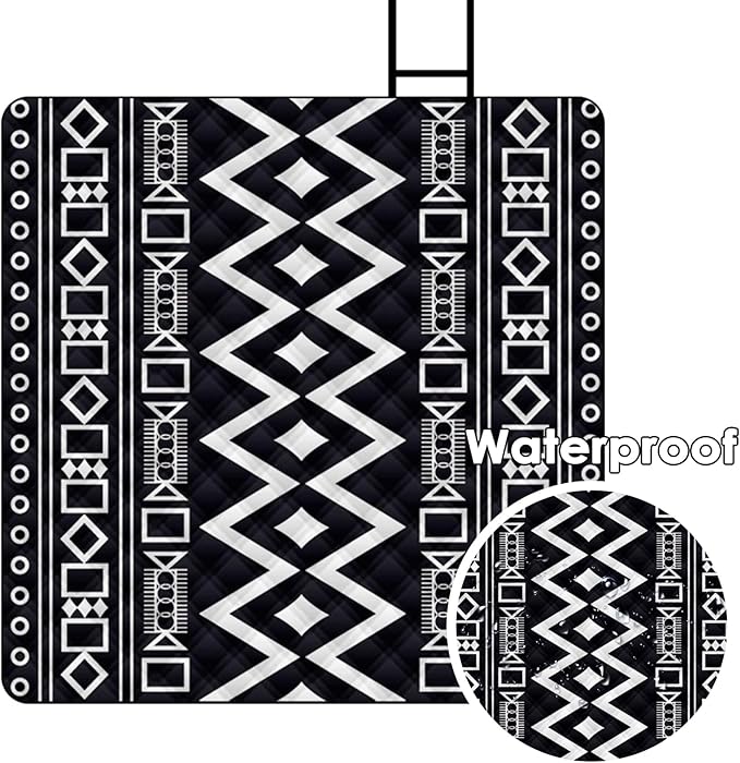 80"x60" Waterproof Picnic Blanket Large Outdoor Camping Blanket Foldable Picnic Camping Blanket Thicker Machine Washable Picnic Mat Portable Wearable for Picnics, Camping