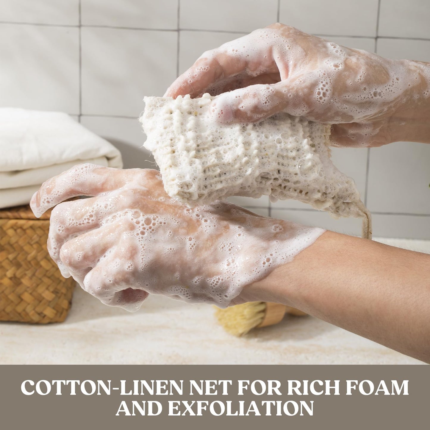 CADDISE Natural Soap Bar – Cold Process Handmade Soap for Face & Body Wash, Moisturizing & Cleansing with Tea Tree & Coconut Oil, Shea Butter, Jojoba & Honey, Gift Set for Men & Women, 4 Pack 16.8 Oz