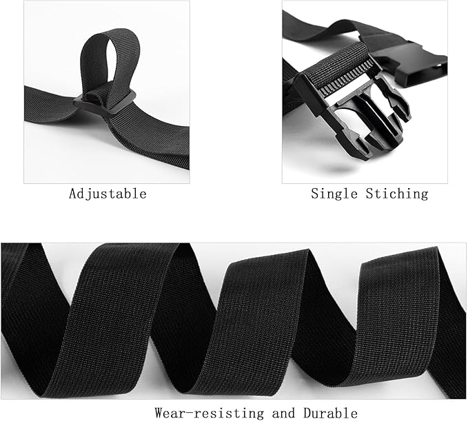 4Pcs Luggage Straps for Suitcase Travel Accessories TSA Approved, 80In Long Belts to Keep Your Suitcase Secure, Adjustable Bag Straps with Quick-Release Buckle for Travel Bag Closure, Black