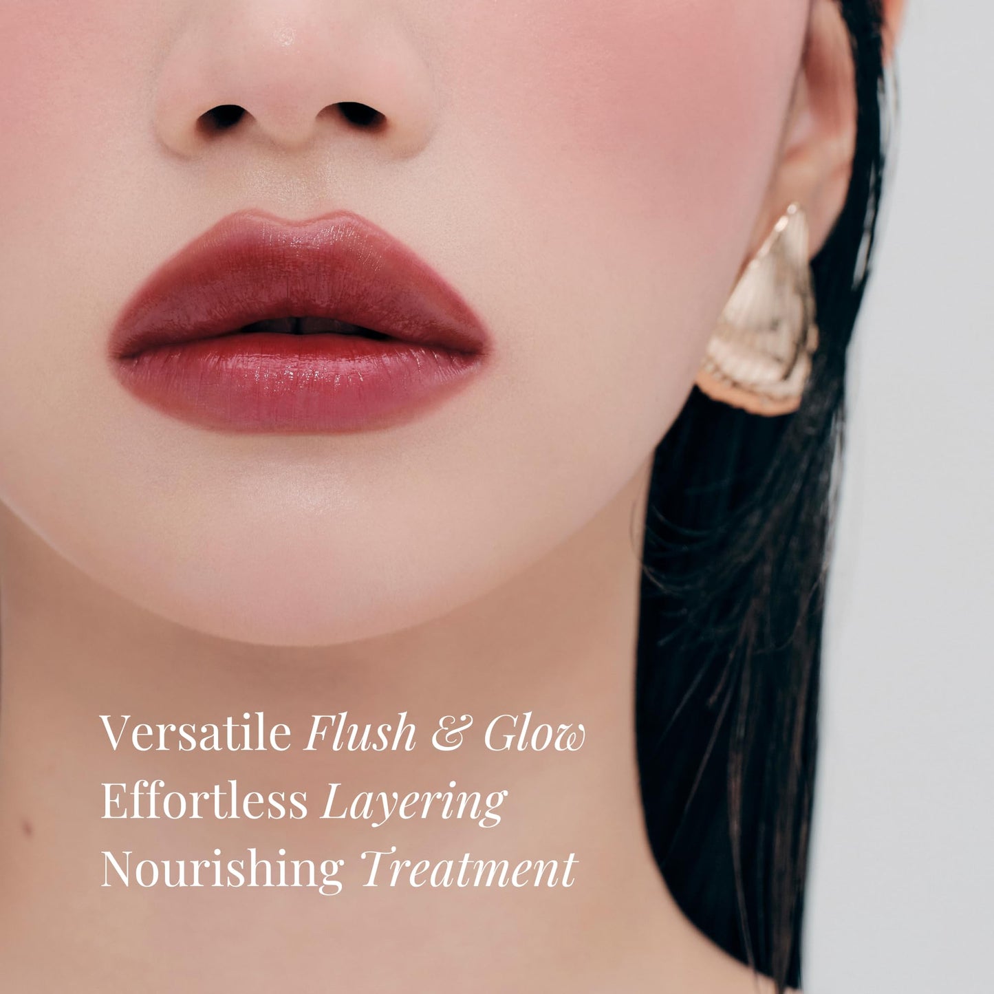 BEIGIC Flush Lip & Cheek Balm - Vegan Buildable & Blendable Multiuse Balm | Natural Flush & Glow | Glowy Blush for Cheeks | Dewy Korean Make Up Cream Blush | 03 Long Black - Muted Brick, 0.14 fl.oz