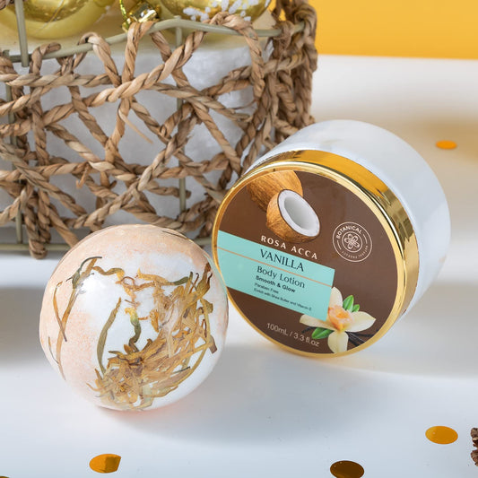 Spa Gift Basket for Women and Men, 7pcs Vanilla Coconut Bath and Body Self Care Set With Bath Bomb, Relaxation, Shower Gel, Parfume Lotion, Spa Kit, Skin Care Set, Birthday, Bridal Shower, Christmas